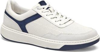 Johnston & Murphy Dawson Sneaker in White Full Grain/Navy Suede at Nordstrom, Size 10.5