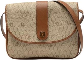 Dior Pre-owned Canvas Crossbody Bag - Dames - Vintage Schoudertas - Beige - ONE Size - Leer - Vintage