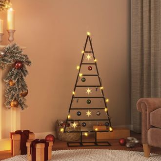 vidaXL &Aacute;rbol De Navidad Para Decoraci&oacute;n Metal Negro 125 Cm Vidaxl