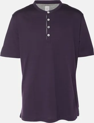 Eleventy Purple Jersey Henley T-Shirt