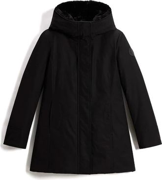 Woolrich Boulder Faux Fur Parka - Dames - Gewatteerde jassen - Zwart - L - Katoen - Jassen