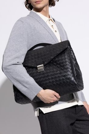 Bottega Veneta Archivist Briefcase, Mens, Black
