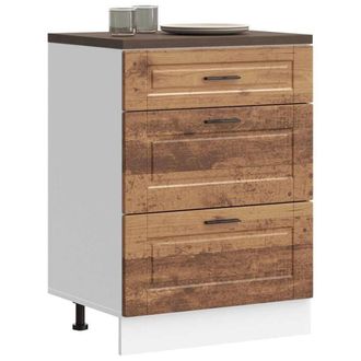 Berkfield Home Kitchen Base Cabinet Porto Old Wood Engineered Wood in Brown