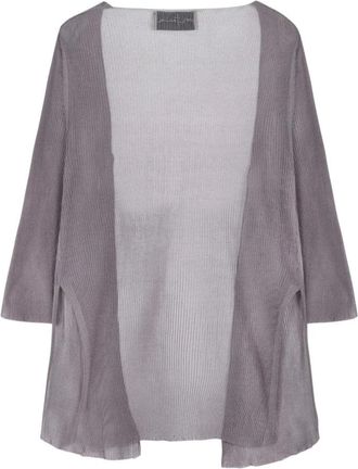 Cortana Giulia- lavendel zijden gebreid jasje - Dames - Ponchos - Paars - M - Jassen