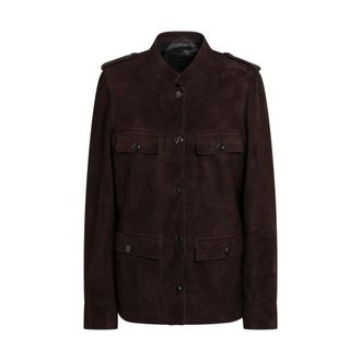 Prada Suede Jas - Dames - Zomerjassen - Bruin - S - Leer - Jassen