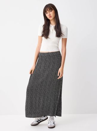 Twik Womens Side-slit textured crepe maxi skirt