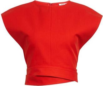 Alaia Sculpting Rib Off the Shoulder Bodysuit in Rouge Vermeil at Nordstrom, Size 4 Us