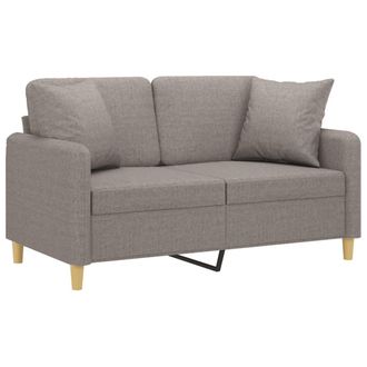 vidaXL Divano A 2 Posti Con Cuscini Tortora 120 Cm In Tessuto - Vidaxl
