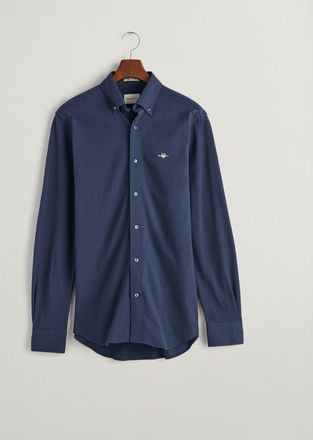 GANT Mens Gant Regular Jersey Pique Shirt in Navy