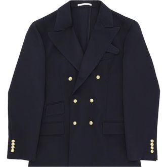 Fortela Classic Double-Breasted Wool Blazer in Blue at Nordstrom, Size 48 Eu