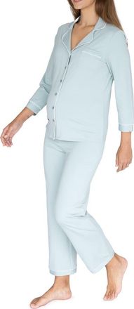 Angel Maternity Button Front Maternity Pajamas in Sage at Nordstrom, Size Small
