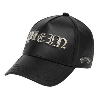 Philipp Plein Baseball Cap Gothic Plein - unisex - Petten - Zwart - ONE Size - Leer - Accessoires