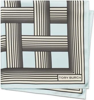Tory Burch Gradual Stripe Square Silk Neckerchief in Gradual Stripe Blue at Nordstrom