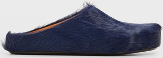 Marni Men & apos;s Fussbett Calf Hair Sabot Mules