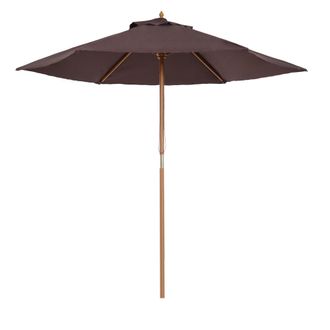 OUTSUNNY 2.5m Wood Garden Parasol Sun Shade Patio Outdoor Wooden Umbrella Canopy | TJ Hughes