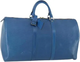 Louis Vuitton Pre-owned Weekend Bags, female, Blue, Size: ONE SIZE Pre-owned Vintage Leather Weekend Bag