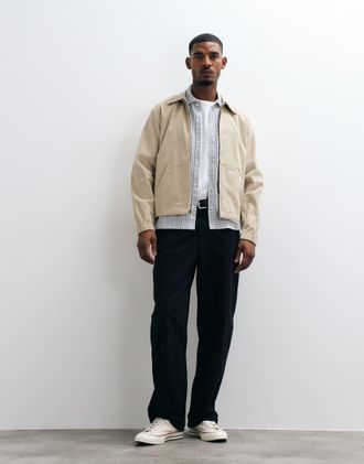 HUF 89 - Giacca harrington in tessuto a coste color ran-Bianco