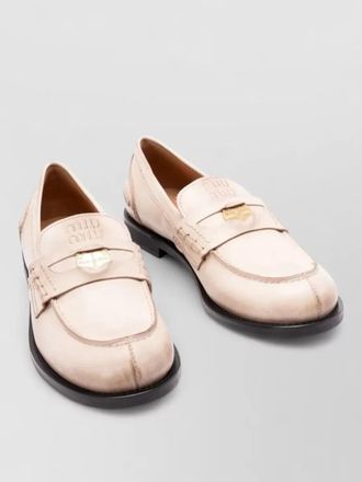 Miu Miu leather penny loafers goldtone detail