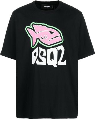 Dsquared2 logo-print cotton T-shirt - men - Cotton - M - Black