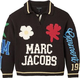 Marc Jacobs Truien & Vesten, Dames, Bruin, L, Katoen, Varsity Knit Polo