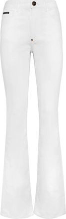 Philipp Plein Denim High Wasted Flare Skull - Dames - Flared Jeans - Wit - W25 - Denim - Jeans