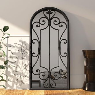 vidaXL Espejo Hierro Negro Para Uso Interior 100x45 Cm Vidaxl
