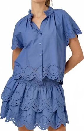 Sundays Corinne Ruffle Shirt In Riviera