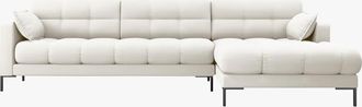 BLOOMINGLOFT Design Ecksofa Mamaia Strukturstoff Light Beige