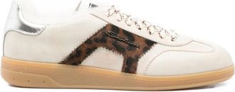 Santoni Sneakers met dierenprint - Beige