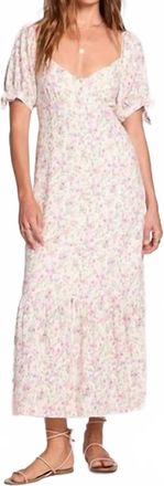 Saltwater Luxe Gwenn Midi Dress In Salt Beige/pink Floral