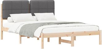 vidaXL Estructura De Cama Con Cabecera Tapizada Gris Oscuro Vidaxl
