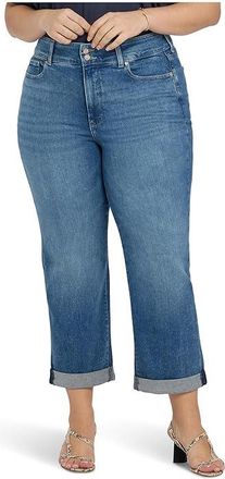 NYDJ Bailey Relaxed Straight Crop Cuff Jeans Womens Clothing Breezy Palms : 18W 26, Cotton/Denim/Elastane