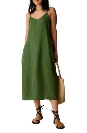 Eileen Fisher Organic Linen Lantern Shift Dress in Field at Nordstrom, Size Xx-Small