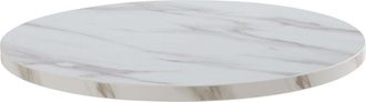 Oviala Piano tavolo rotondo in melamina 60 cm marmo bianco
