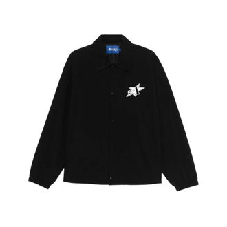 Awake NY Light Jackets, male, Black, Size: XL Quilted Patch Bomber Jacket