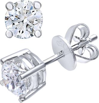 Jewelco London Platinum Round 3/4ct Diamond Solitaire Stud Earrings - PE0AXL2121PTJPK