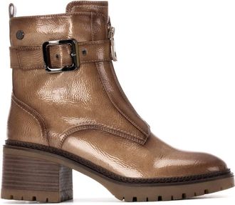 Xti Womens Patent Leather Heeled Ankle Booties By XTI