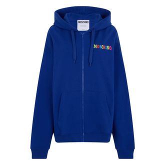 Moschino Zip-throughs, male, Blue, Size: 3XL Hooded Sweatshirt