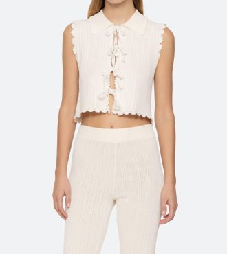 Sea New York Abbie Knit Vest In Cream