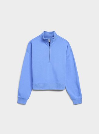 Twik Womens Boxy-fit zipped mock-neck sweatshirt