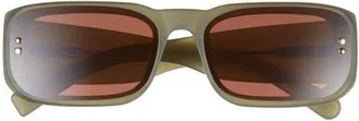 Jacquemus Les Lunettes Jac195 Rectangular Sunglasses in Sanded Green/light Gold/brown at Nordstrom
