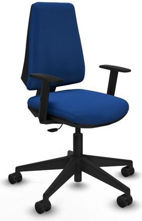 Piqueras y Crespo Piqueras Y Crespo - Elche Cp Similpiel Azul Brazos 1d Base Piramidal Ruedas Nailon 65mm