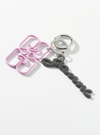 Ganni Womens Shimmering abstract charm key chain