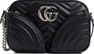 Gucci Black Marmont 2.0 Gg Shoulder Bag-Donna