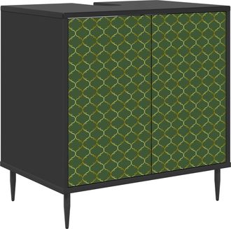 vidaXL Mueble De Cuarto De Ba&ntilde;o Geleen Roble Negro 60 X 40 X 61 Cm Vidaxl