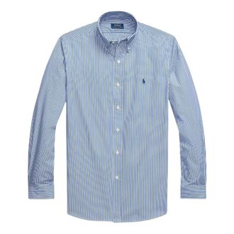 Polo Ralph Lauren Casual Shirts, male, Blue, Size: XL Camicia in popeline stretch Custom-Fit