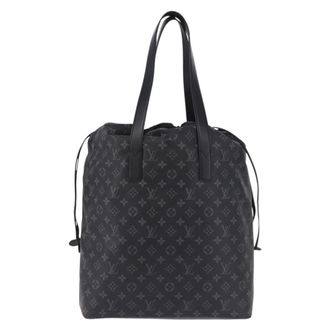 Louis Vuitton Cabas Light Drawstring Monogram Eclipse Canvas Black Canvas Handbag (Pre-Owned)