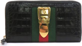 Gucci Black Leather Long Bill Wallet (Bi-Fold) (Pre-Owned)