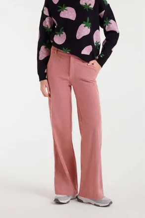 Compa&ntilde;&iacute;afant&aacute;stica Mid-Rise Corduroy Pants In Pink