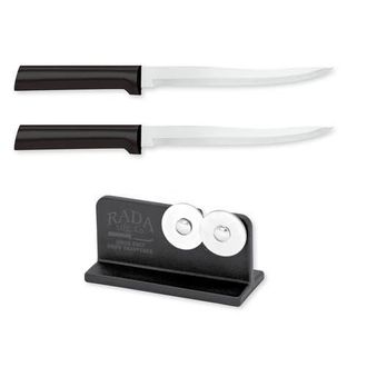 Rada Cutlery 6.625 Carver Boning Knife Set of 2 & Quick Edge Knife Sharpener in Black at Nordstrom